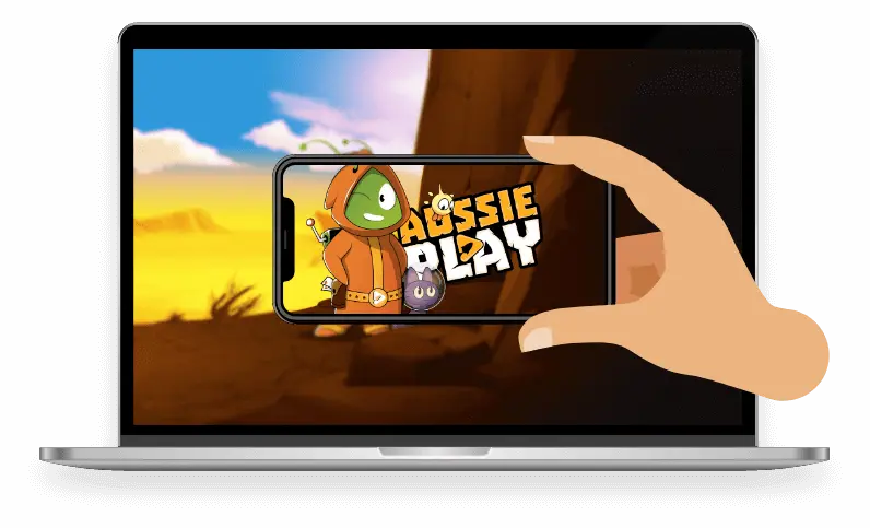 Aussie Play Casino mobile experience on smartphone and laptop — no download required